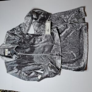 Vintage Skirt Suit Janine Suit New Old Stock Medium Silver velvet Blazer skirt